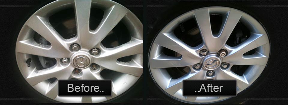 mazda alloy wheel refurbishment before & after
